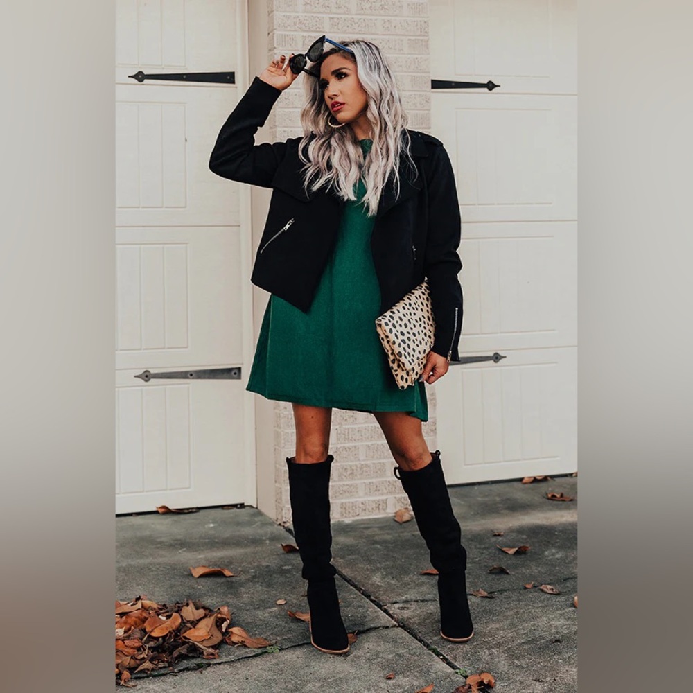 Impressions  green Sweater Dress
